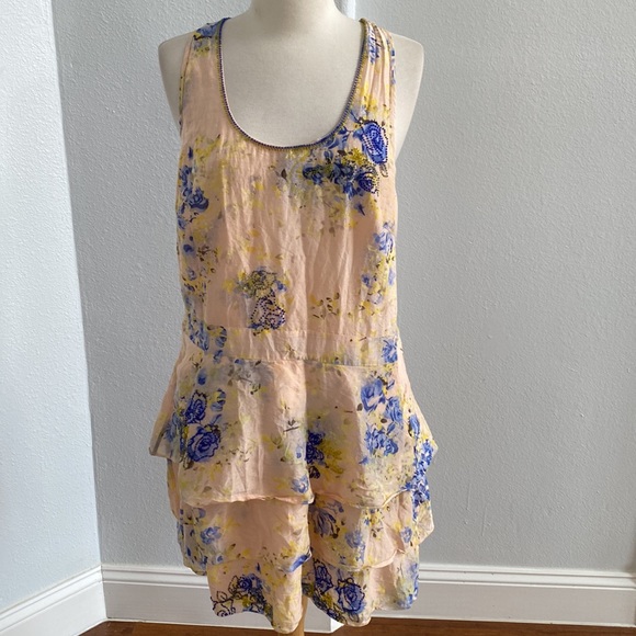 Juicy Couture Floral Beaded Y2K MIni Dress Size 14 - Picture 1 of 7